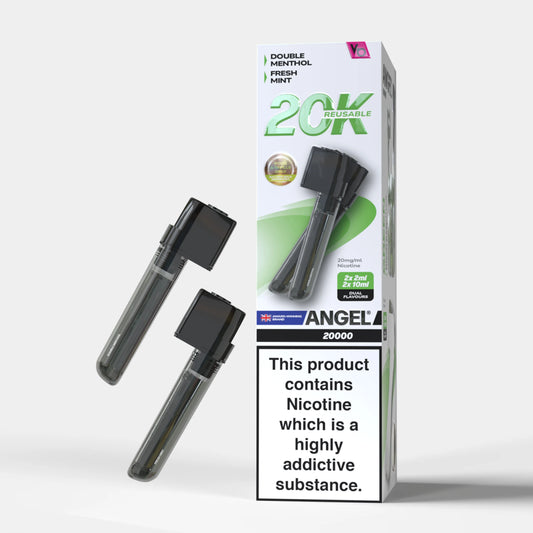 Angel 20K PUFF Pods 2x (2ml pod+ 10ml refill)  Green Edition (Fresh Mint, Double Menthol)