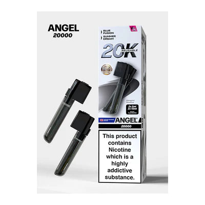 Angel 20K PUFF Pods 2x (2ml pod+ 10ml refill)  Black Edition (Blue Fusion, Summer Dream) BOX OF 10