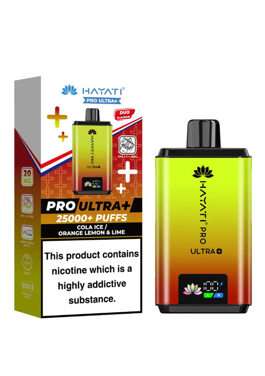 Hayati PRO ULTRA+ 25000+ PUFF  Cola Ice Orange Lemon & Lime