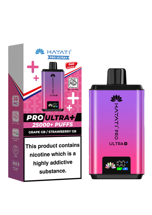 Hayati PRO ULTRA+ 25000+ PUFF  Grape GB Strawberry GB