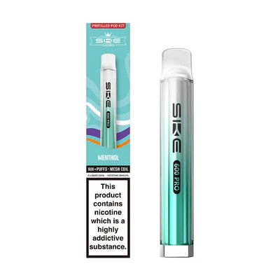 SKE Crystal 600 Pro Prefilled Pod Kit  Menthol