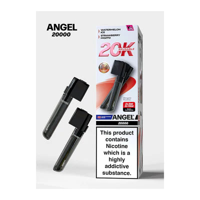 Angel 20K PUFF Pods 2x (2ml pod+ 10ml refill)  Red Edition (Strawberry Mojito, Watermelon Ice)