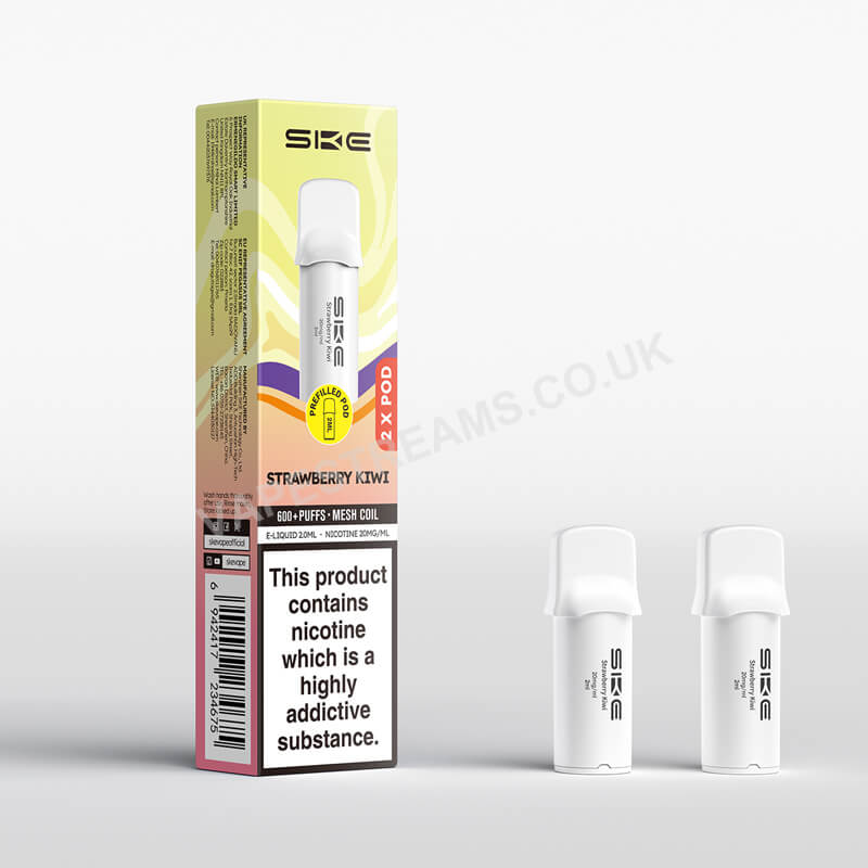 SKE Crystal Vape Pro 600 Prefilled Pods Compliant Post June 1st STRAWBERRY KIWI