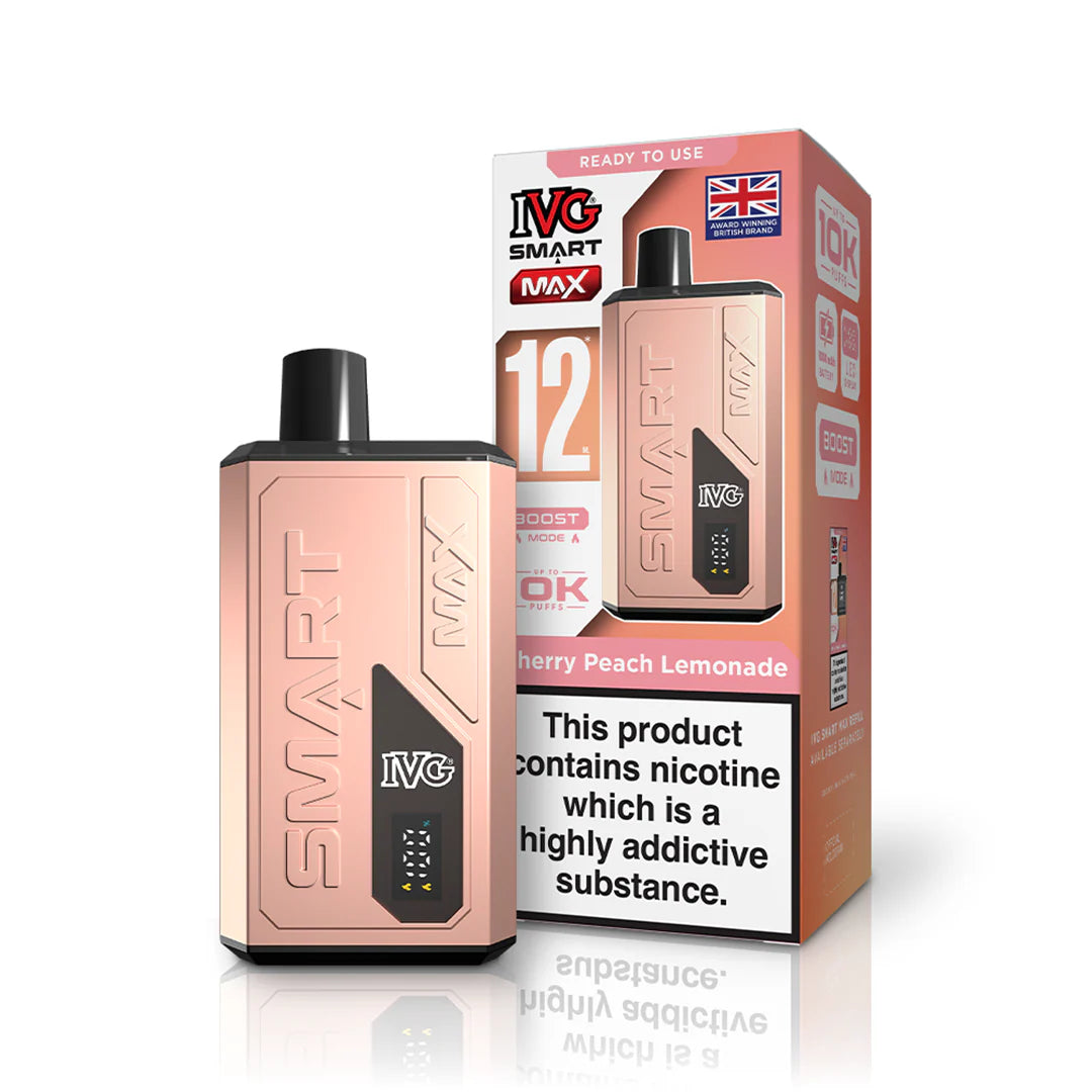 IVG Smart Max 10K Prefilled Vape Kit Compliant Post June 1st Cherry Peach Lemonade