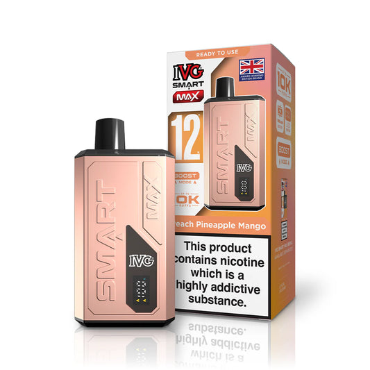 IVG Smart Max 10K Prefilled Vape Kit Compliant Post June 1st  Peach Pineapple Mango
