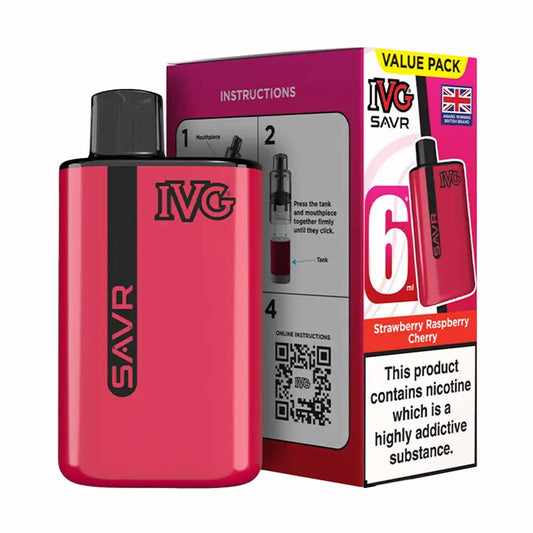 IVG SAVR Legal Big Puff Device  Strawberry Raspberry Cherry