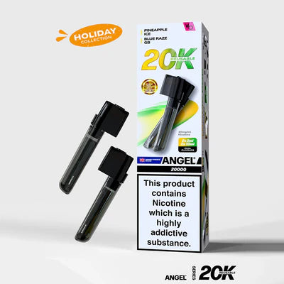 Angel 20K PUFF Pods 2x (2ml pod+ 10ml refill)  Tropic Pop Edition (Pineapple Ice\ Blue Razz Gb) NEW