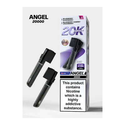Angel 20K PUFF Pods 2x (2ml pod+ 10ml refill)  Violet Edition (Blueberry Cherry Cranberry, Blueberry Raspberry