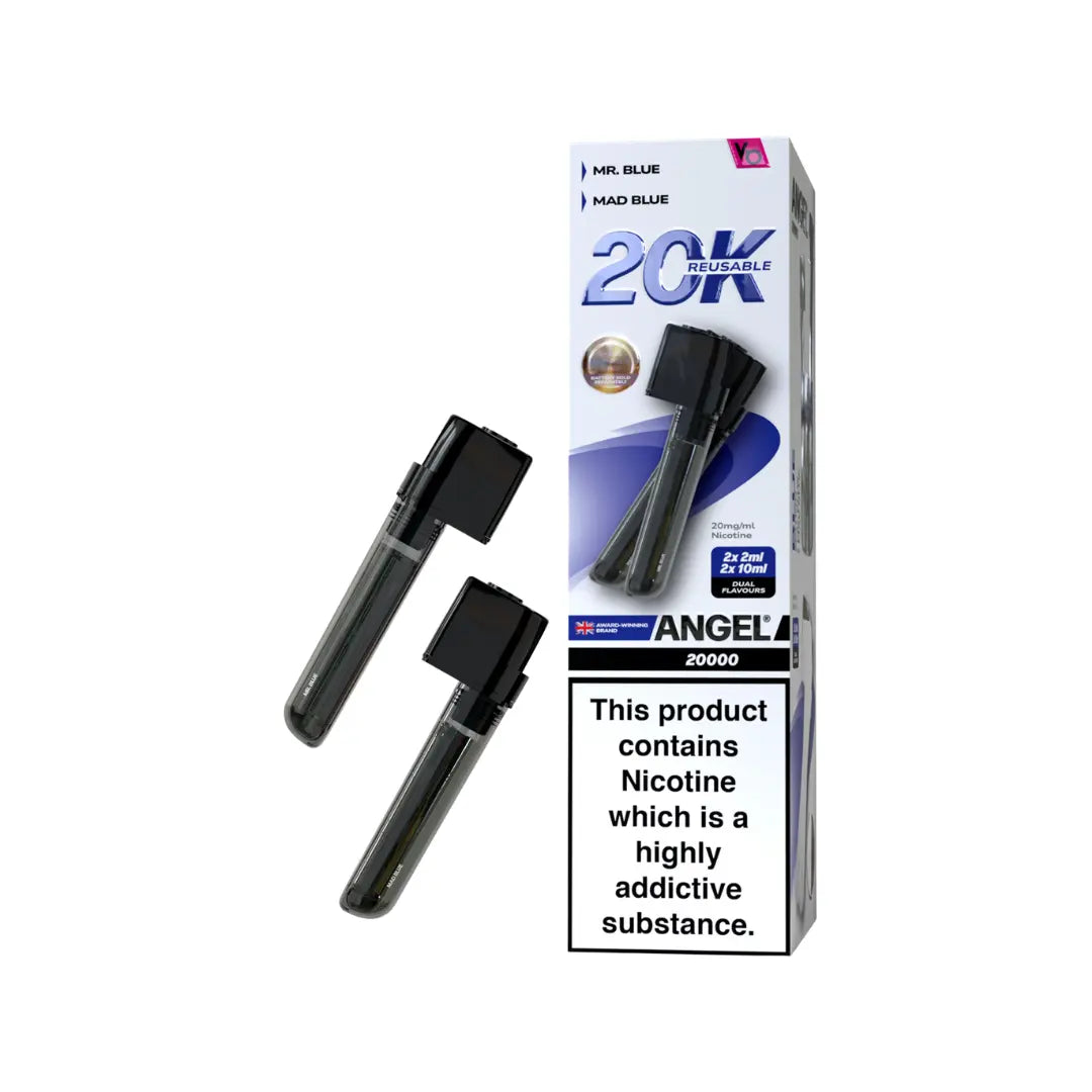 Angel 20K PUFF Pods 2x (2ml pod+ 10ml refill) Blue Edition (Mr Blue, Mad Blue) BOX OF 10