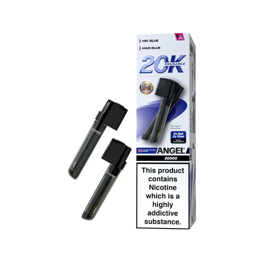 Angel 20K PUFF Pods 2x (2ml pod+ 10ml refill)  Blue Edition (Mr Blue, Mad Blue) BOX OF 10