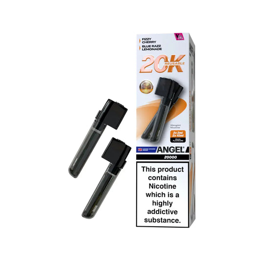 Angel 20K PUFF Pods 2x (2ml pod+ 10ml refill)  Golden Edition (Fizzy Cherry, Blue Razz Lemonade)