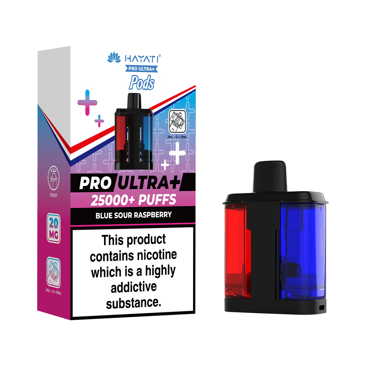 Hayati Pro Ultra+ 25K Pods Compliant Post June 1st Blue Sour Raspberry