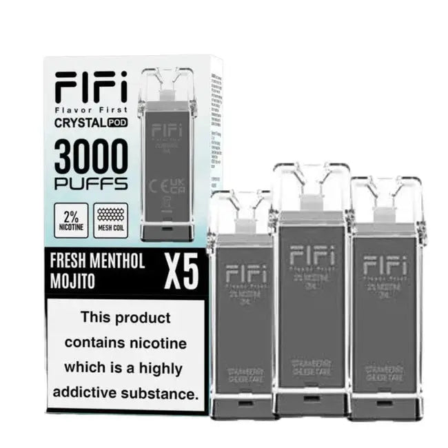 Crystal FIFI 3000 Puffs 5 In 1 Replacement Pods Vape Mart UK