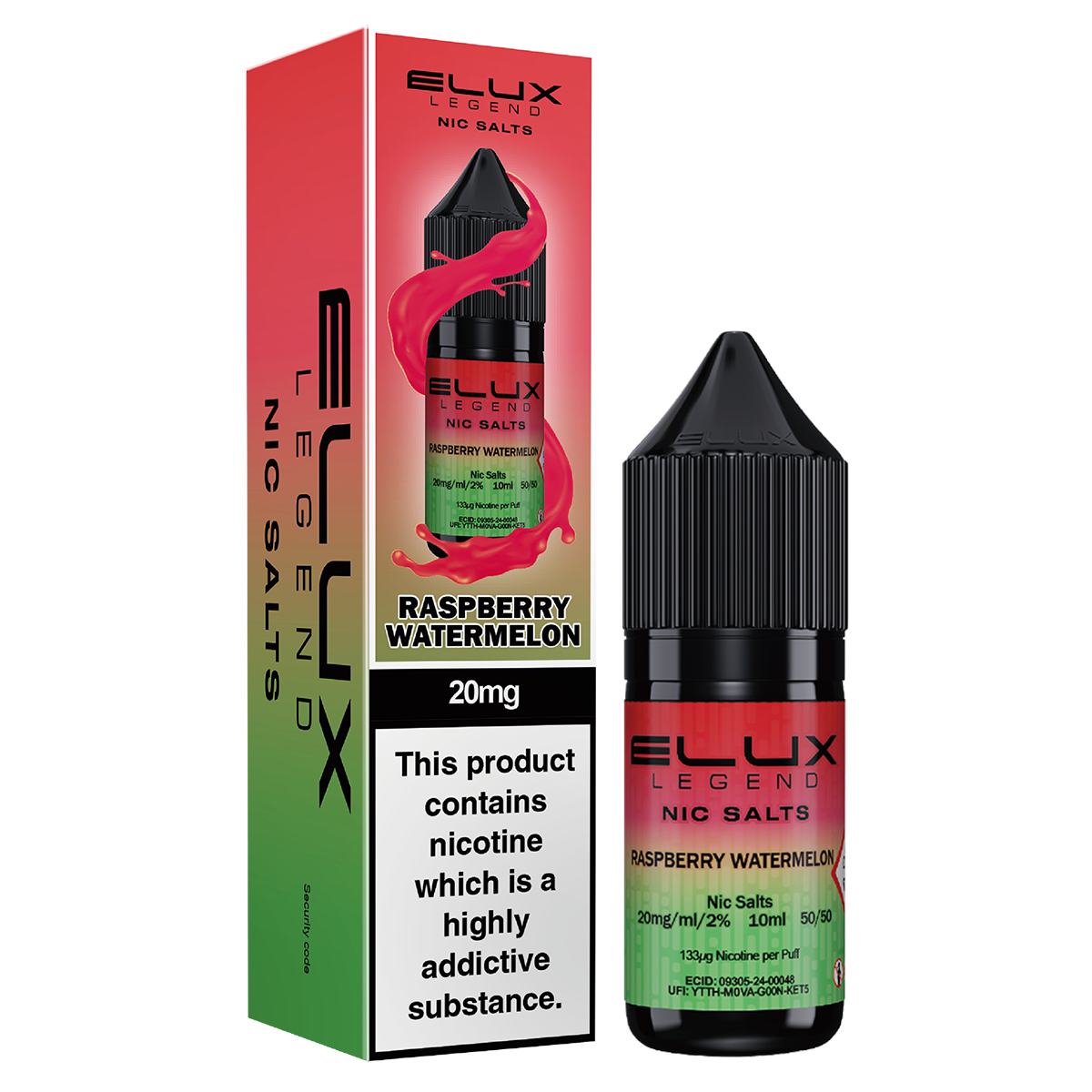 Elux Legend Nic Salts 10mg - Raspberry Watermelon