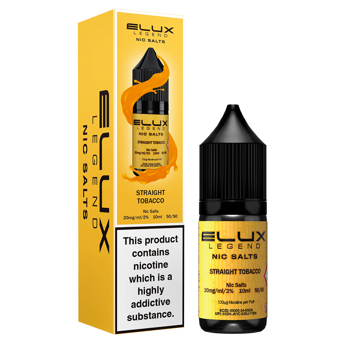 Elux Legend Nic Salts 10mg - Straight Tobacco
