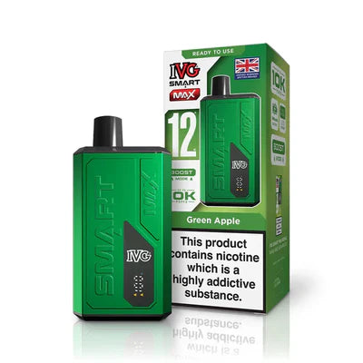 IVG Smart Max 10K Prefilled Vape Kit Compliant Post June 1st  Green Apple