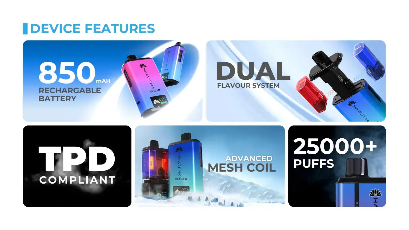 Hayati Pro Ultra Plus 25000 Puffs Vape Kit Box of 5