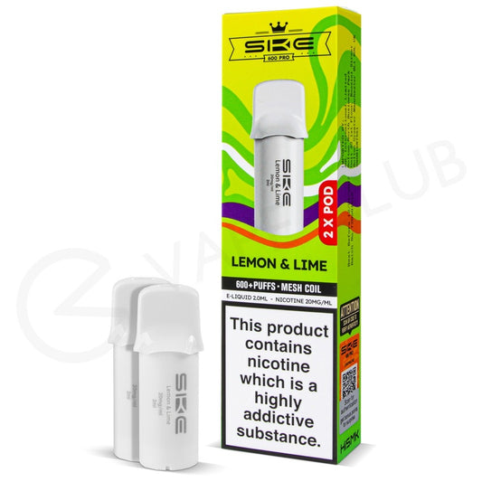 SKE Crystal Vape Pro 600 Prefilled Pods Compliant Post June 1st  LEMON & LIME
