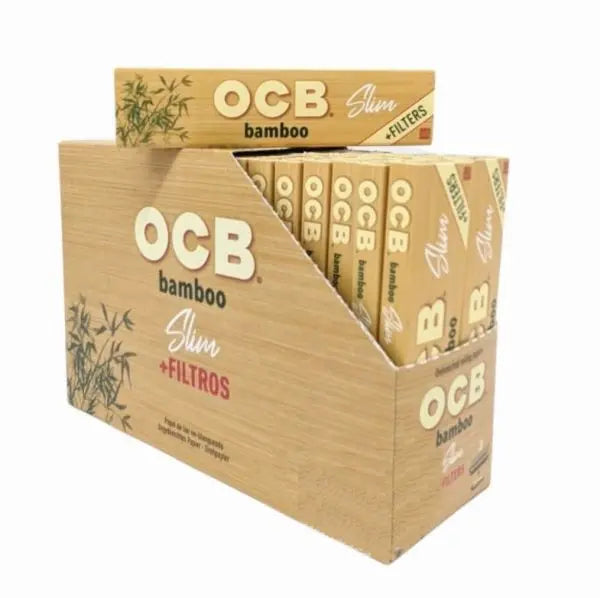 OCB Bamboo Unbleached Rolling Papers + Filters - Slim - Pack of 32 Vape wholesale supplies