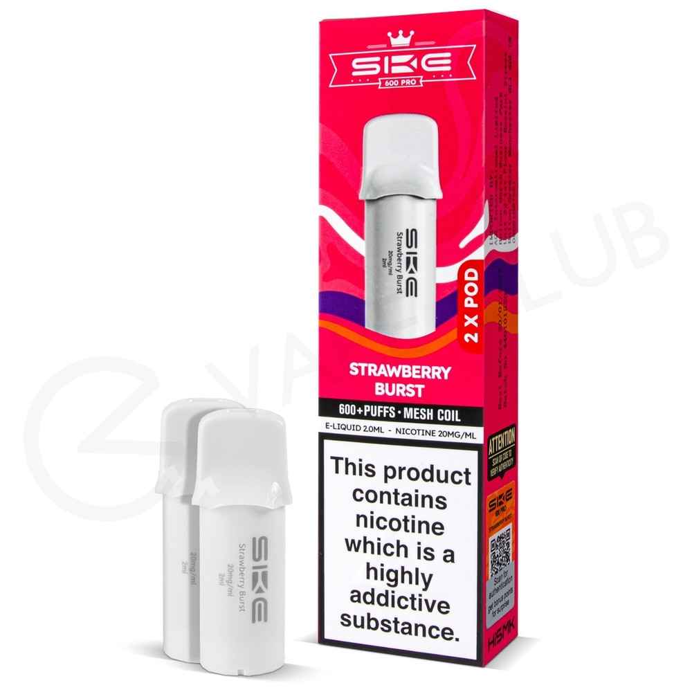 SKE Crystal Vape Pro 600 Prefilled Pods Compliant Post June 1st STRAWBERRY BURST