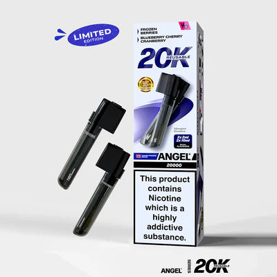 Angel 20K PUFF Pods 2x (2ml pod+ 10ml refill)  Crown Edition (Blueberry Cherry Cranberry \ Frozen Berries) NEW