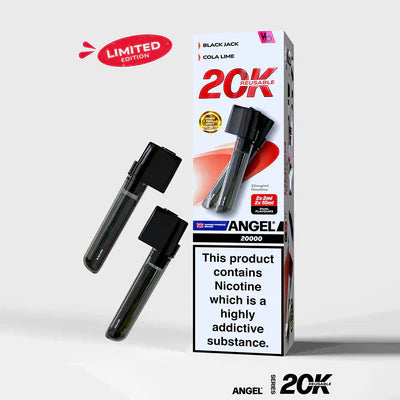 Angel 20K PUFF Pods 2x (2ml pod+ 10ml refill)  Union Edition (Black Jack\ Cola Lime) NEW