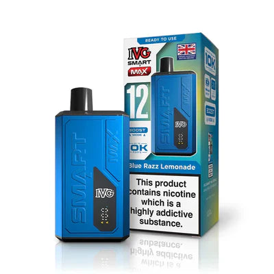 IVG Smart Max 10K Prefilled Vape Kit Compliant Post June 1st  Blue Razz Lemonade