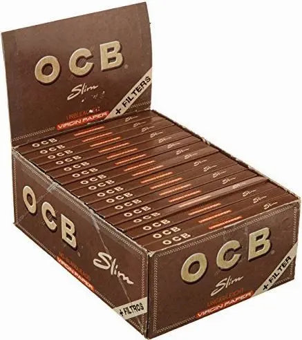 Ocb Unbleached Virgin Paper And Filters - Slim - Pack Of 32 Booklets www