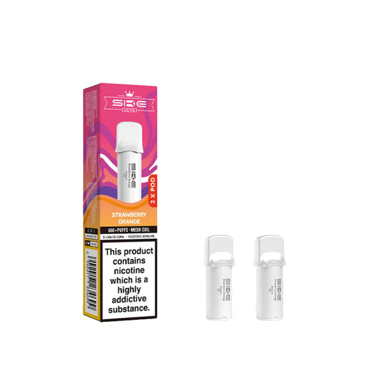 SKE Crystal Vape Pro 600 Prefilled Pods Compliant Post June 1st  STRAWBERRY ORANGE